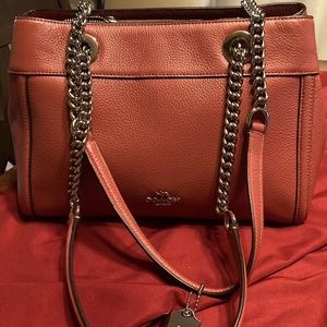 Purse Coach turnlock chain strap satchel